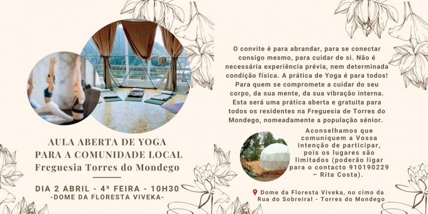Aula de Yoga gratuita - Dia 2 de abril - 10:30