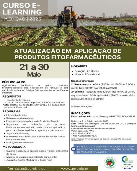 CURSO E-LEARNING DE ATUALIZA&Ccedil;&Atilde;O EM APLICA&Ccedil;&Atilde;O DE PRODUTOS FITOFARMAC&Ecirc;UTICOS - 1&ordf; EDI&Ccedil;&Atilde;O &ndash; 2025