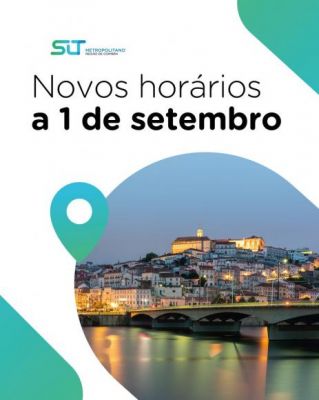 A partir de 1 de setembro, entram em vigor os novos horários do SIT Região de Coimbra.