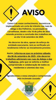 Trabalhos adicionais nas ruas da Adega e dos Palheiros - 6 Setembro de 2025