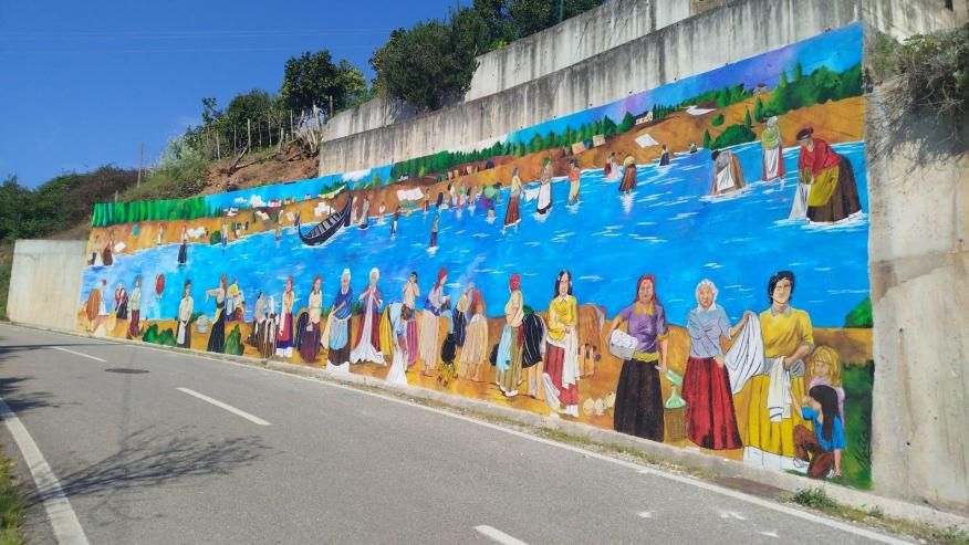 Mural de homenagem &agrave;s lavadeiras do Mondego.