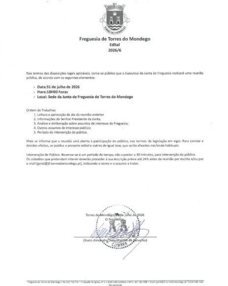 REUNI&Atilde;O P&Uacute;BLICA DO EXECUTIVO