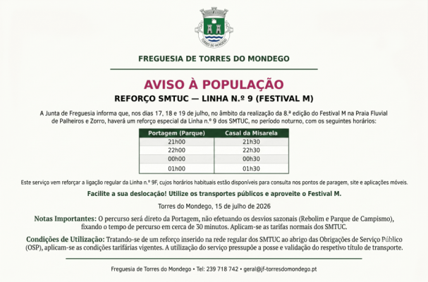 FESTIVAL M: REFOR&Ccedil;O DE TRANSPORTES (LINHA N.&ordm; 9)