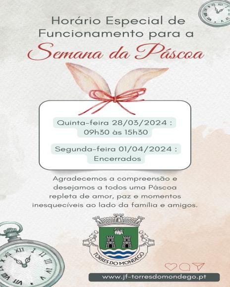 Hor&aacute;rio de atendimento ao p&uacute;blico - Semana da P&aacute;scoa
