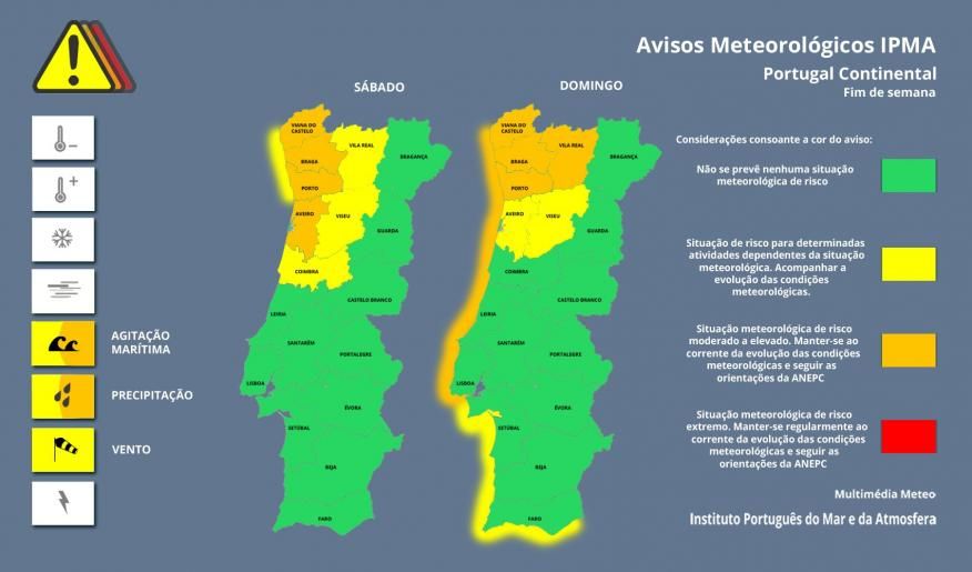 Condi&ccedil;&otilde;es climat&eacute;ricas adversas para o fim-de-semana