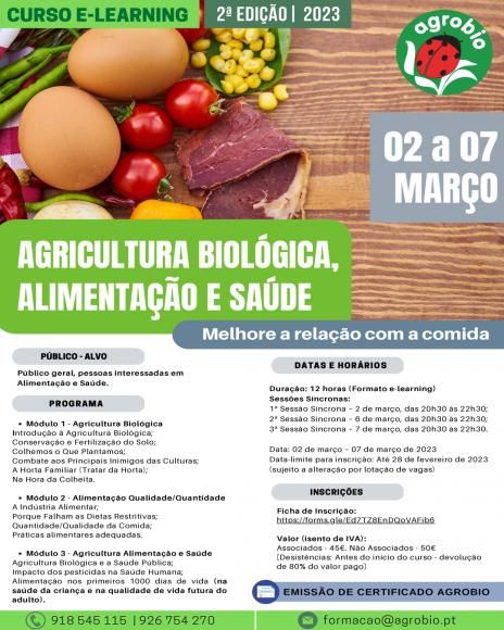  Curso E-Learning de Agricultura Biol&oacute;gica, Alimenta&ccedil;&atilde;o e Sa&uacute;de.