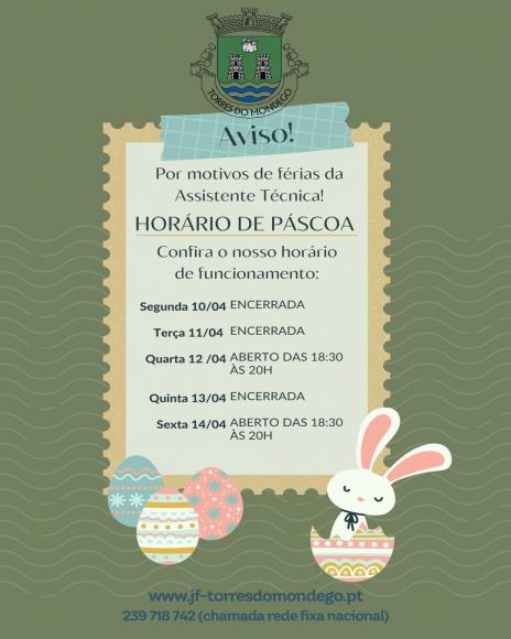 Horário Especial de Páscoa Horário Especial de Páscoa