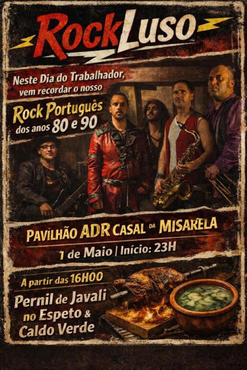 Celebre o Dia do Trabalhador com o melhor do rock nacional - Pavilh&atilde;o ADR Casal da Misarela